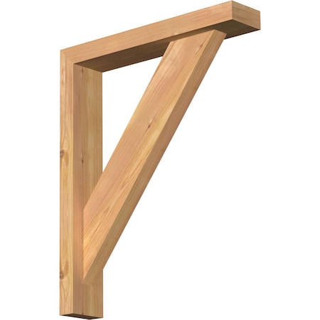 Traditional Craftsman Smooth Bracket W/ Offset Brace, Western Red Cedar, 3 1/2W X 18D X 22H